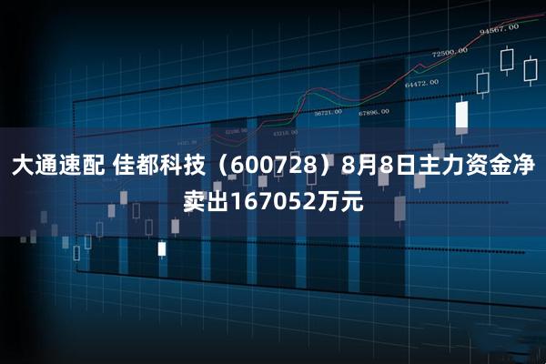 大通速配 佳都科技（600728）8月8日主力资金净卖出167052万元