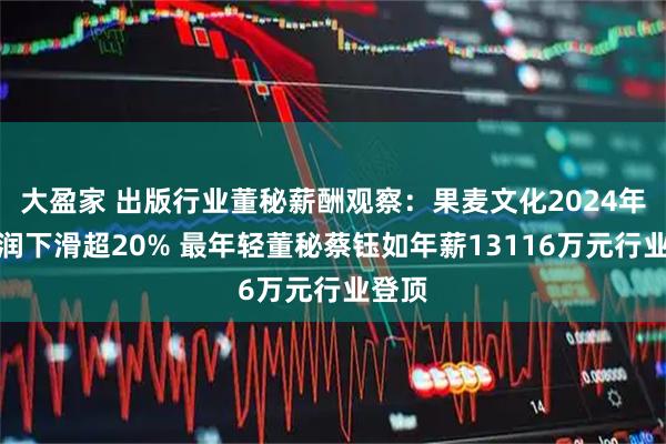 大盈家 出版行业董秘薪酬观察:果麦文化2024年净利润下滑超20% 最年轻董秘蔡钰如年薪13116万元行业登顶